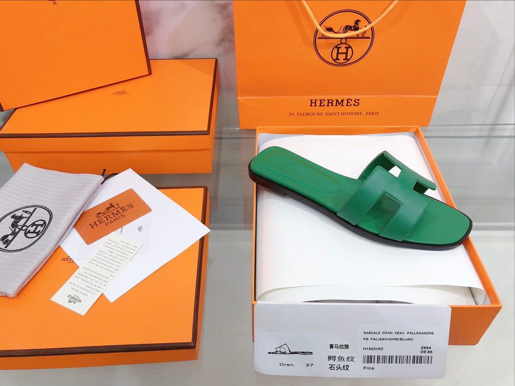 Hermes Oran Sandal Green