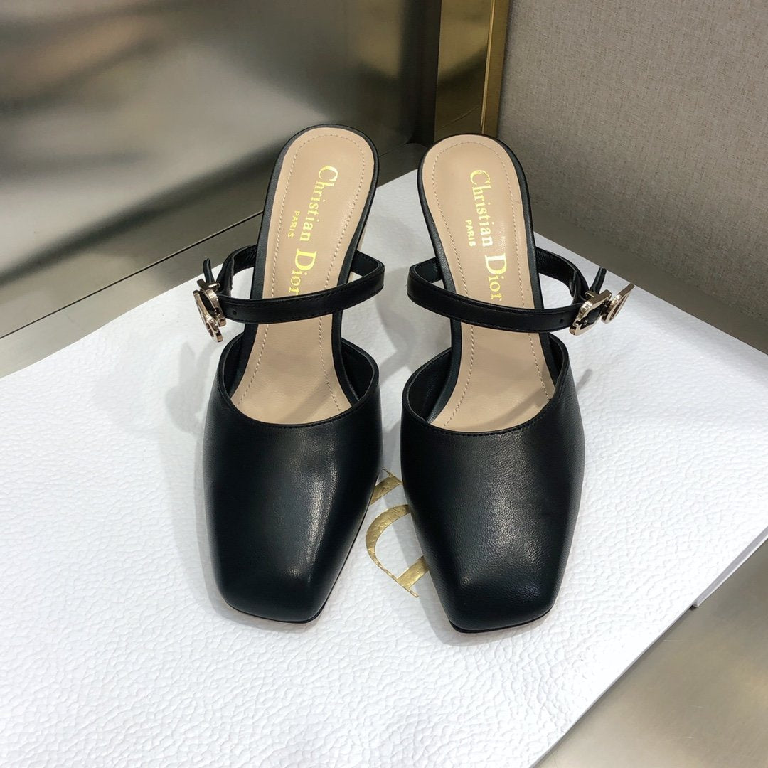 Dior Rhodes Heeled Mule Black