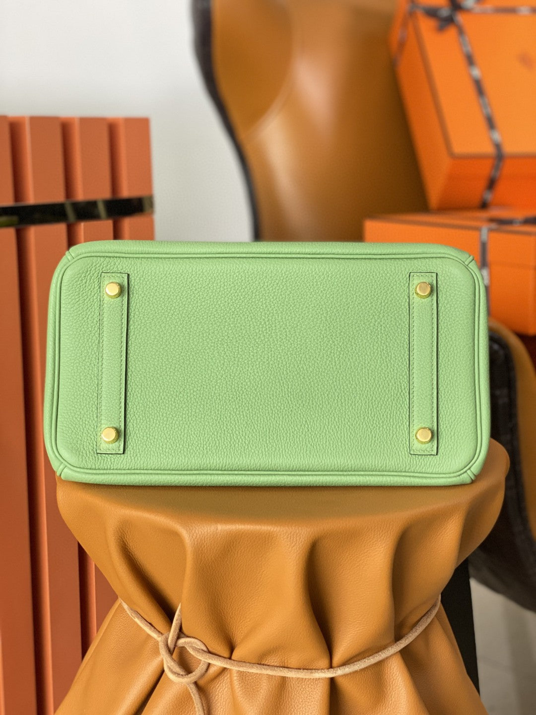 Hermes Birkin 25 Nata Swift Gold Hardware Green