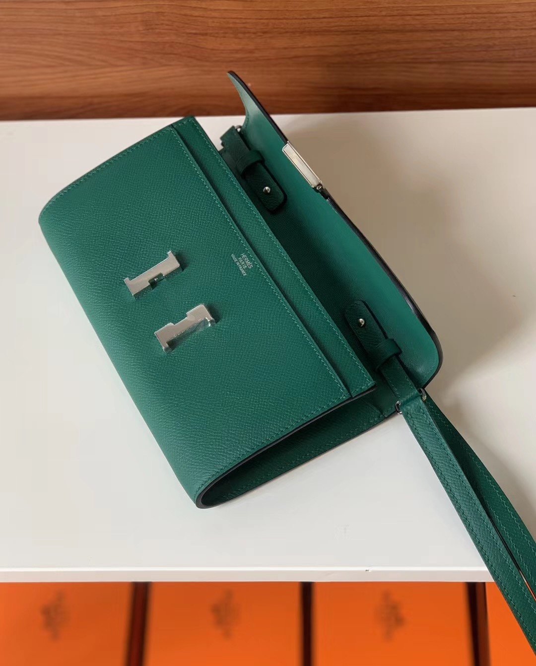 Hermes Constance Togo 21cm Green