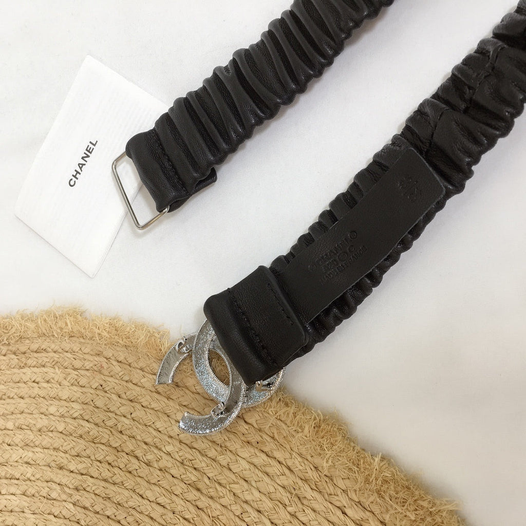 Chanel Belt With Beaded Buckle Black