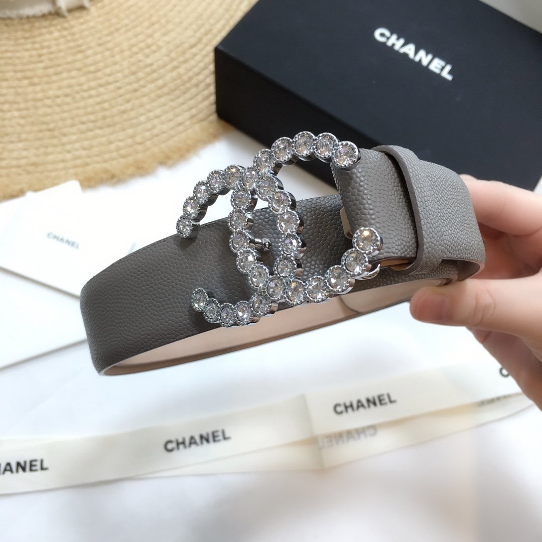 Chanel Belt With Beaded Buckle Green