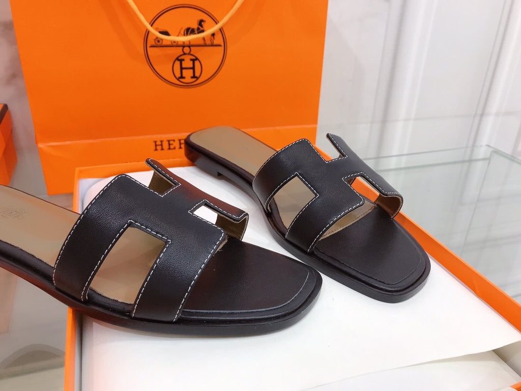 Hermes Oran Sandal Black