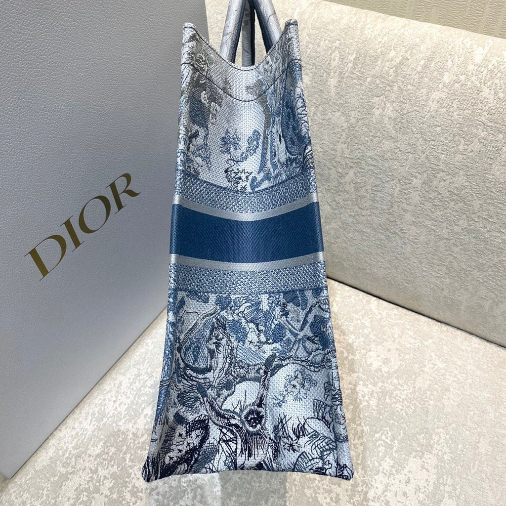 Christina Dior Book Tote Bag 42cm Blue