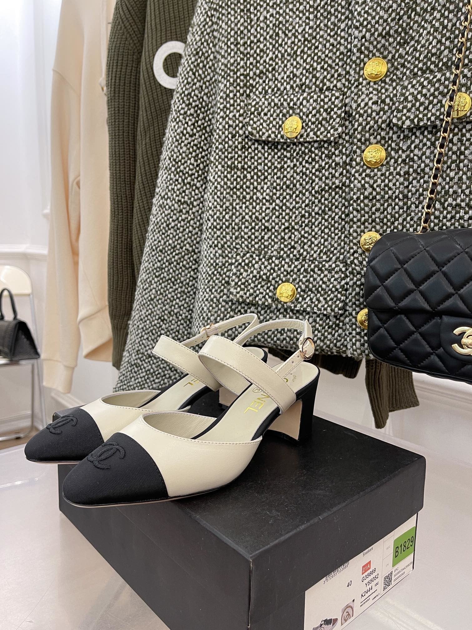 Chanel Sling Back White