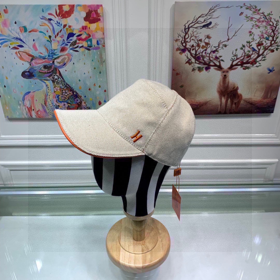 Hermes Davis H Primavera Cap Beige