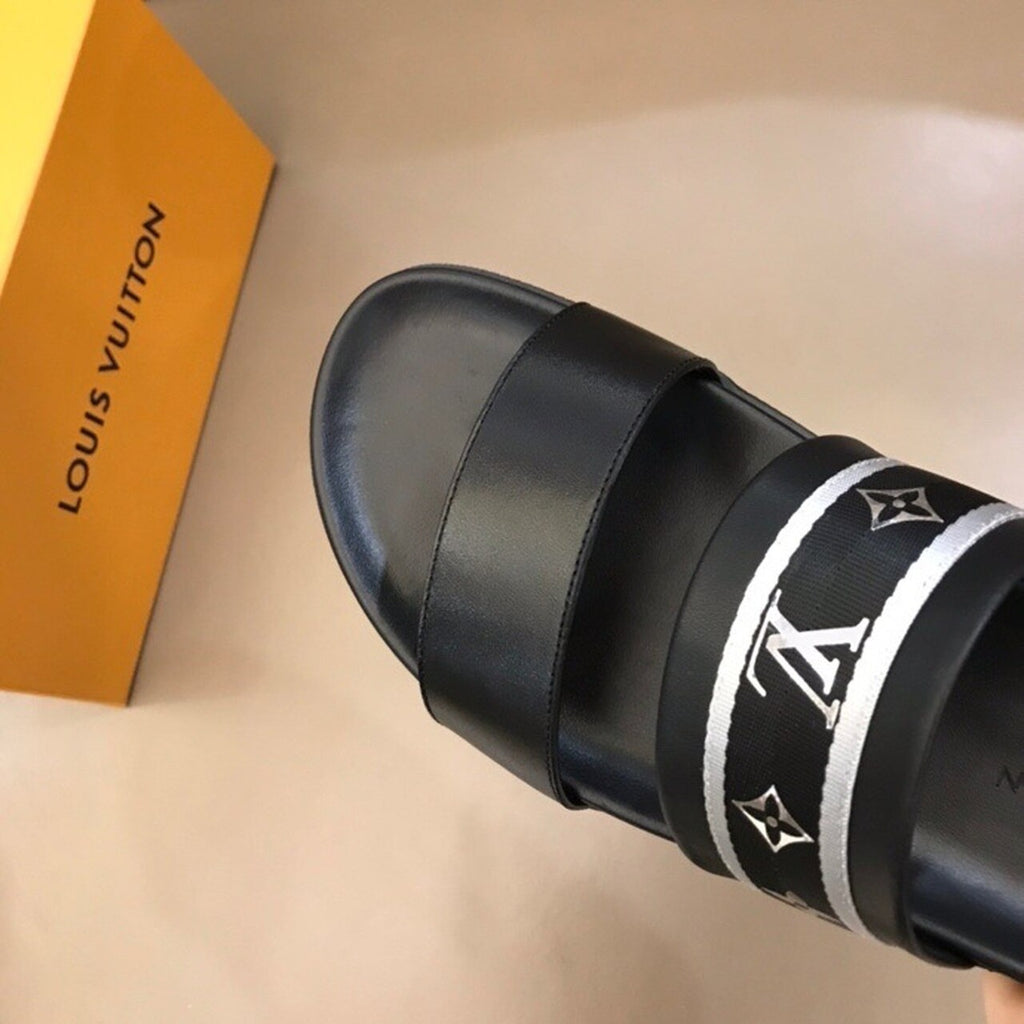 Louis Vuitton Double Strap Mules Mens Sandals Spring/Summer Collection Black/Silver
