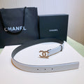 Chanel Belt With Bead Buckle White