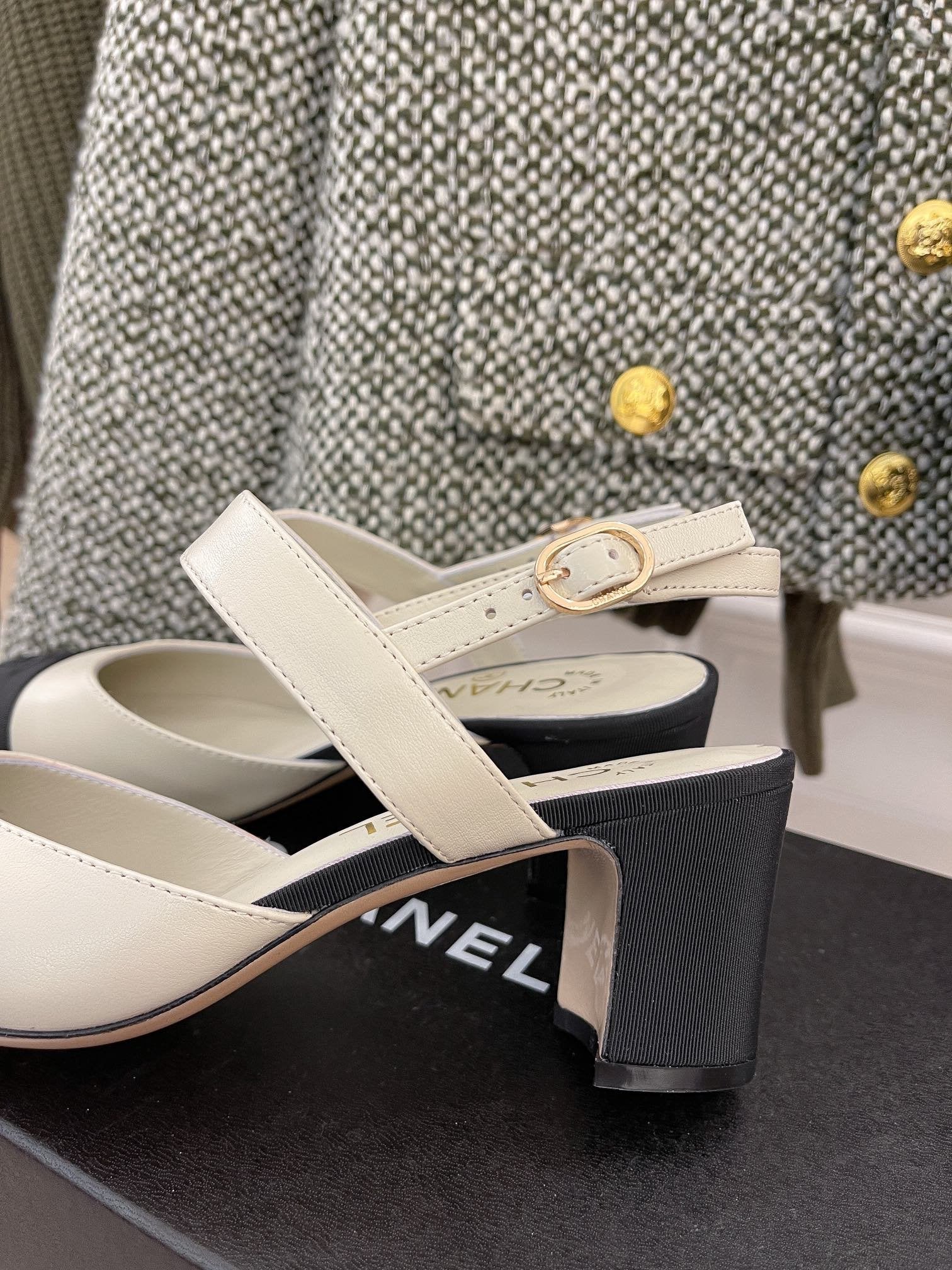 Chanel Sling Back White