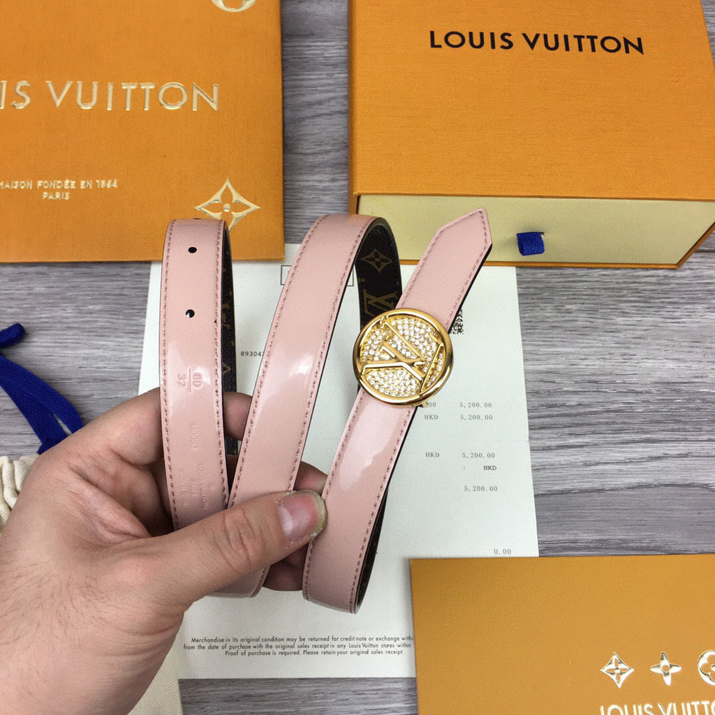 Louis Vuitton Cricle Reversible Belt Pink
