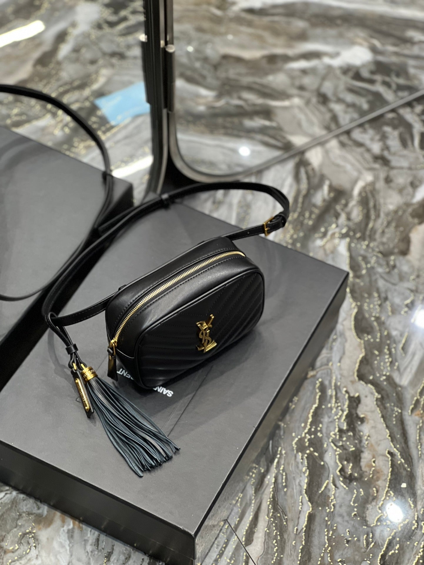 Saint Laurent Lou Belt Bag In Matelasse Gold Hardware 15cm