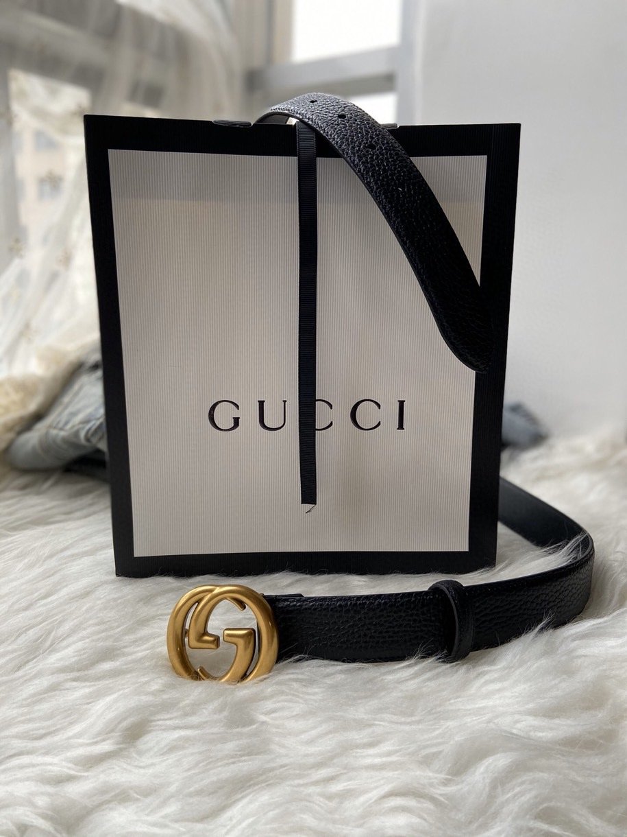 Gucci Belt With Double G Buckle Black