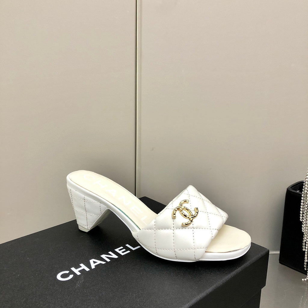 Chanel Mules White