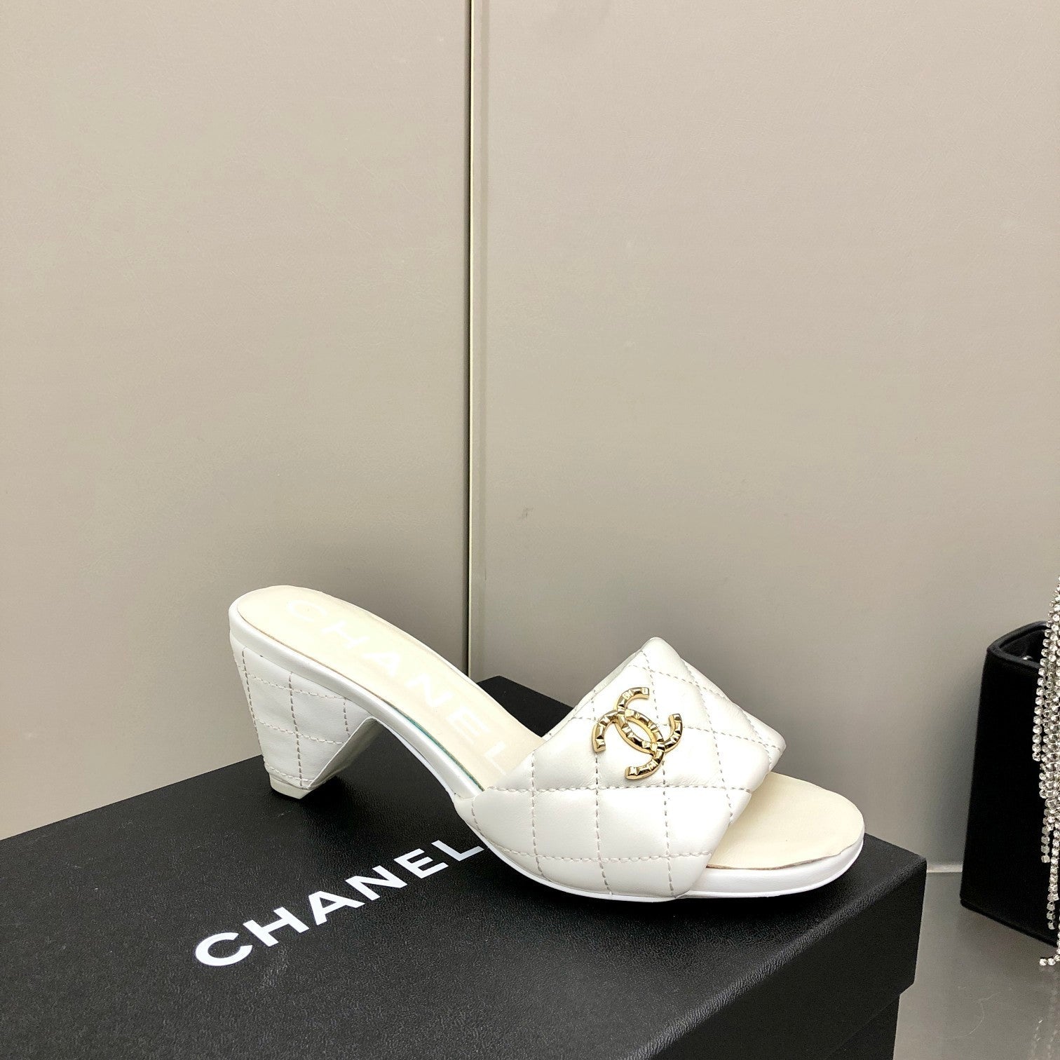 Chanel Mules White