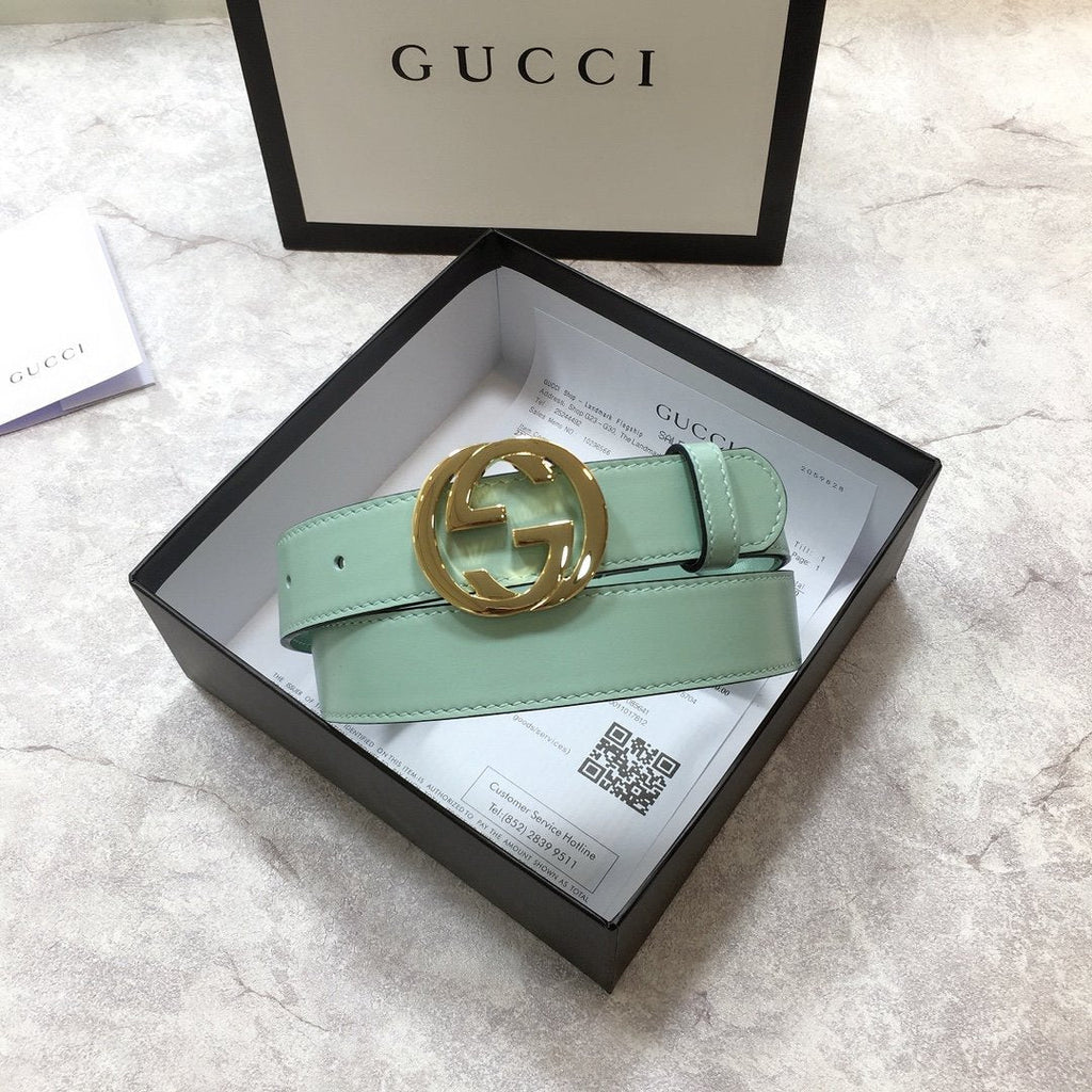 Gucci Belt With Double G Buckle Green