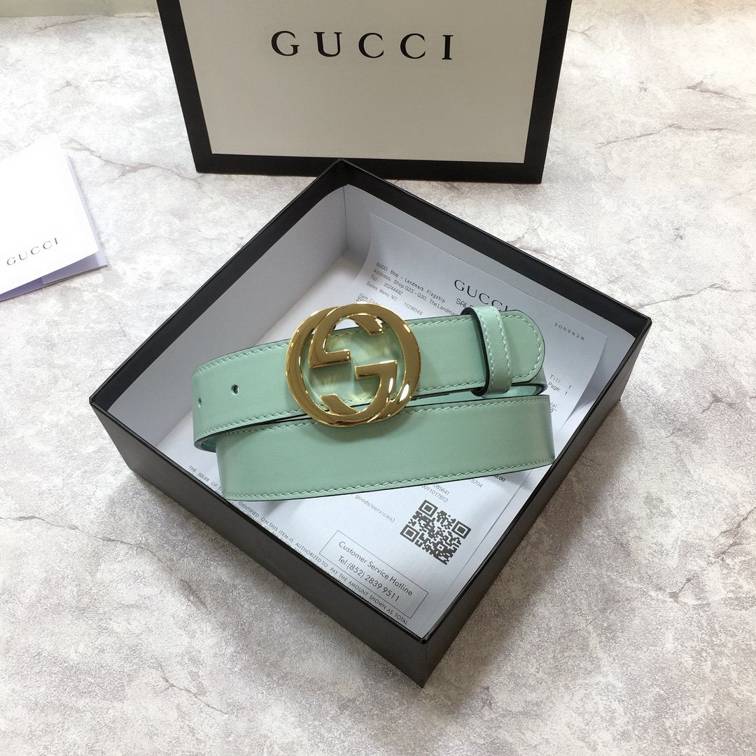 Gucci Belt With Double G Buckle Green