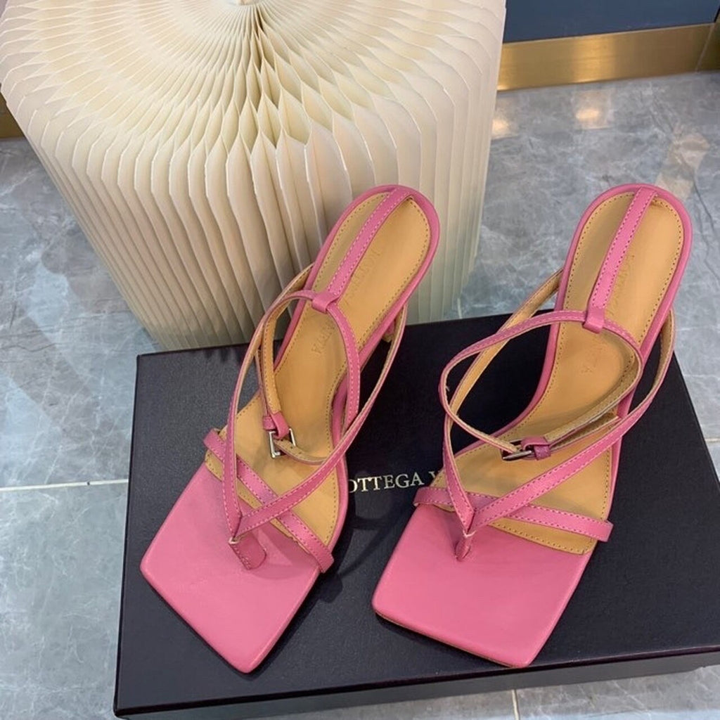 Bottega Veneta Stretch Sandals 9cm Heel Lambskin Leather Spring/Summer 2020 Collection, Pink