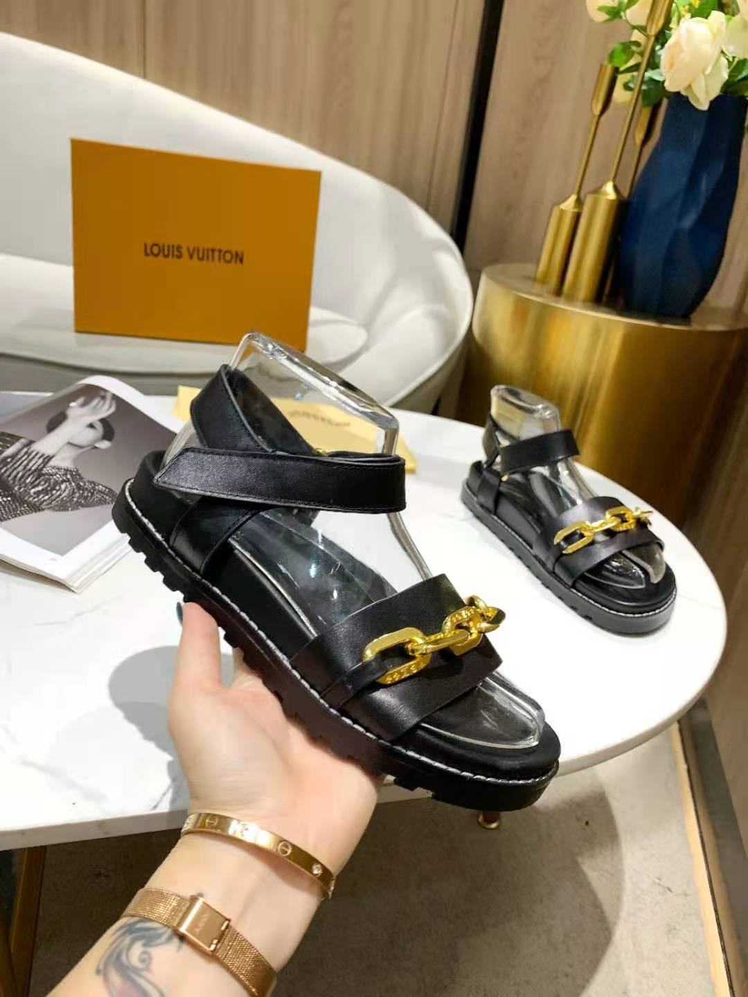 Louis Vuitton Paseo Flat Comfort Sandal Black