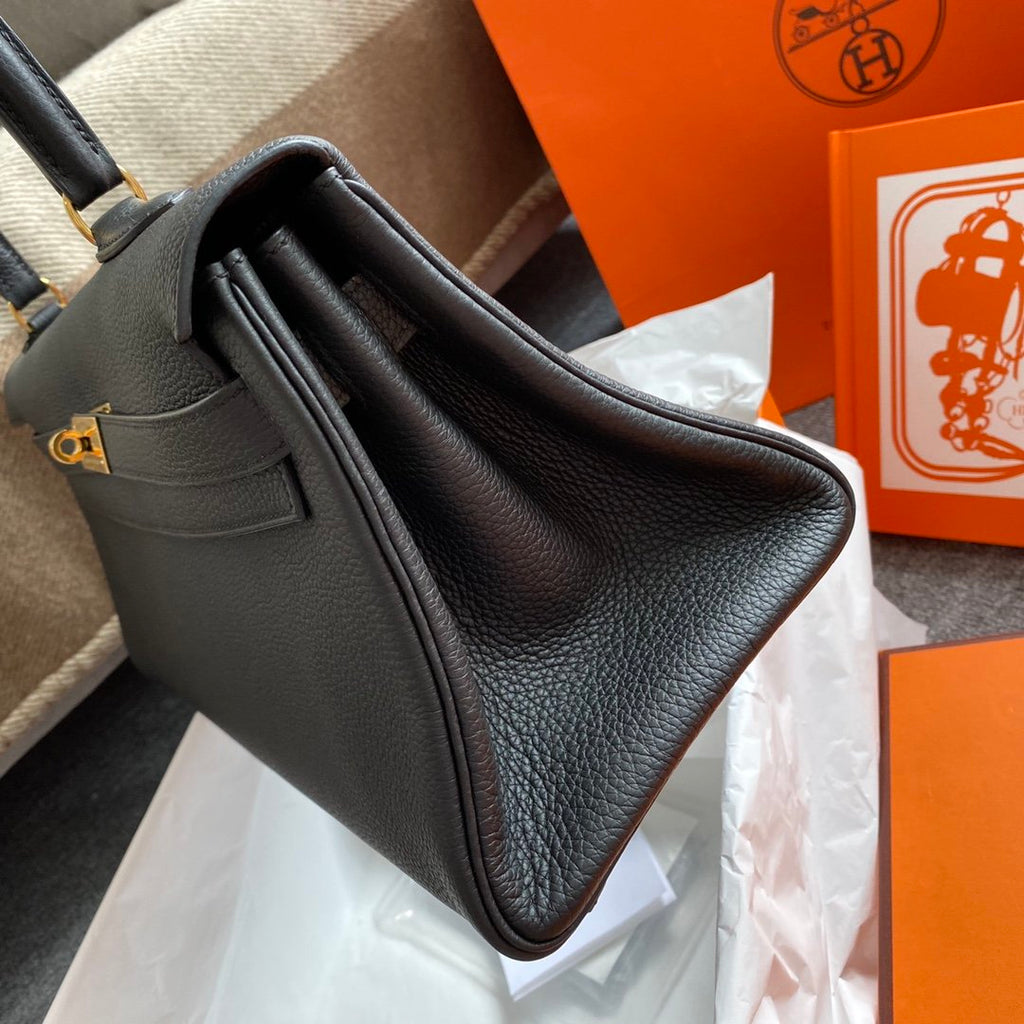 Hermes Shoulder Kelly CK37 42 cm Black
