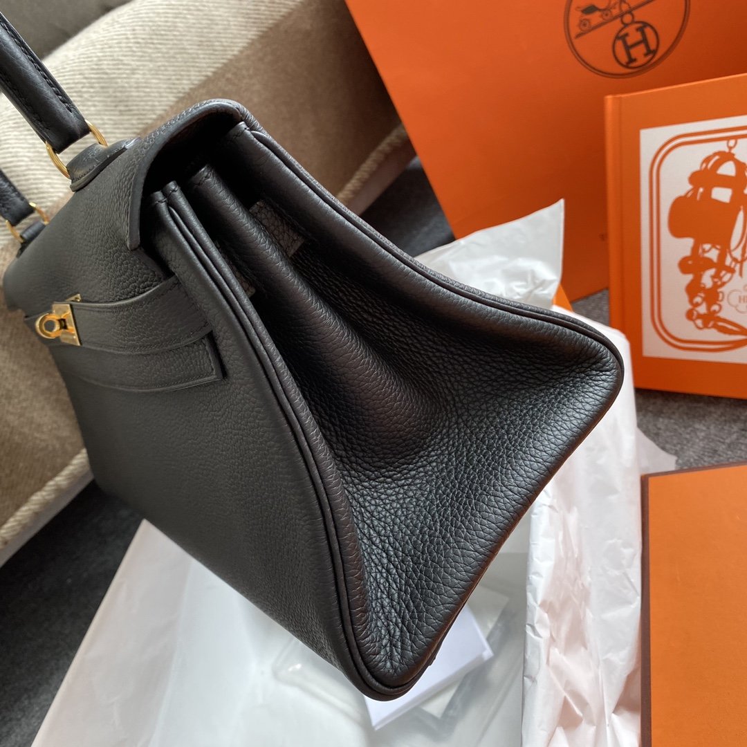 Hermes Shoulder Kelly CK37 42 cm Black