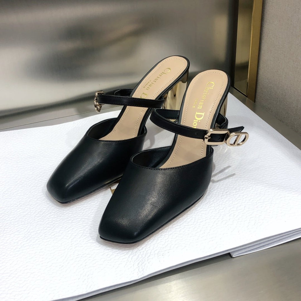 Dior Rhodes Heeled Mule Black