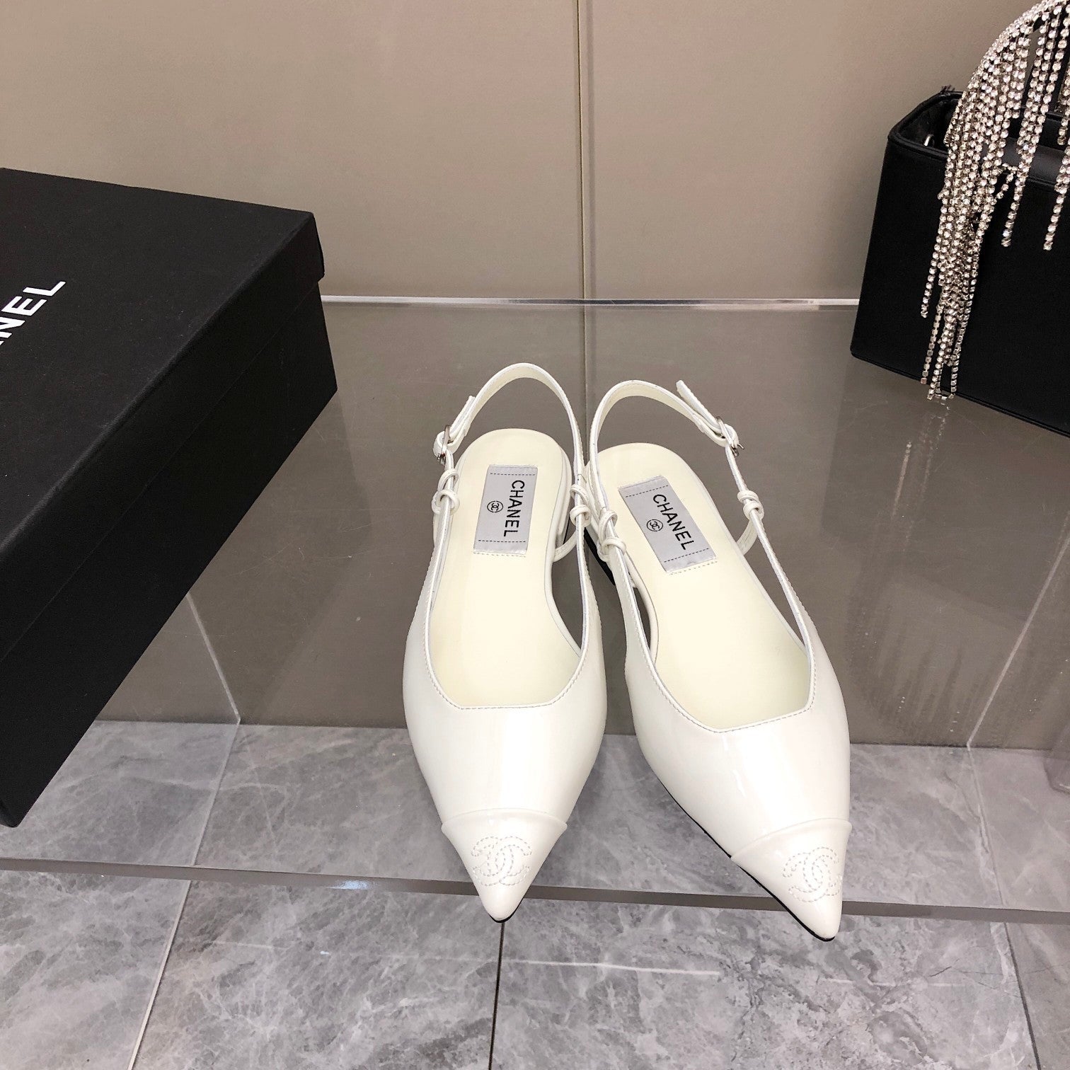 Chanel Sling Back White