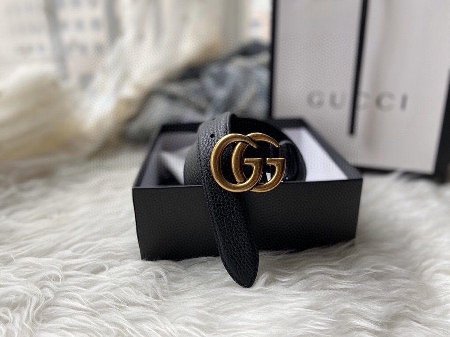 Gucci Belt With Double G Buckle Black