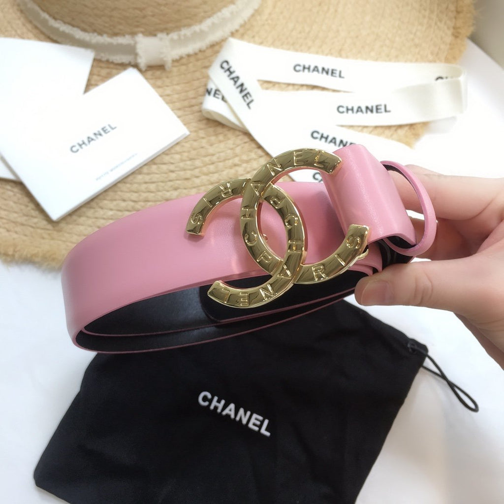 Chanel Belt With Double C Buckle Pink