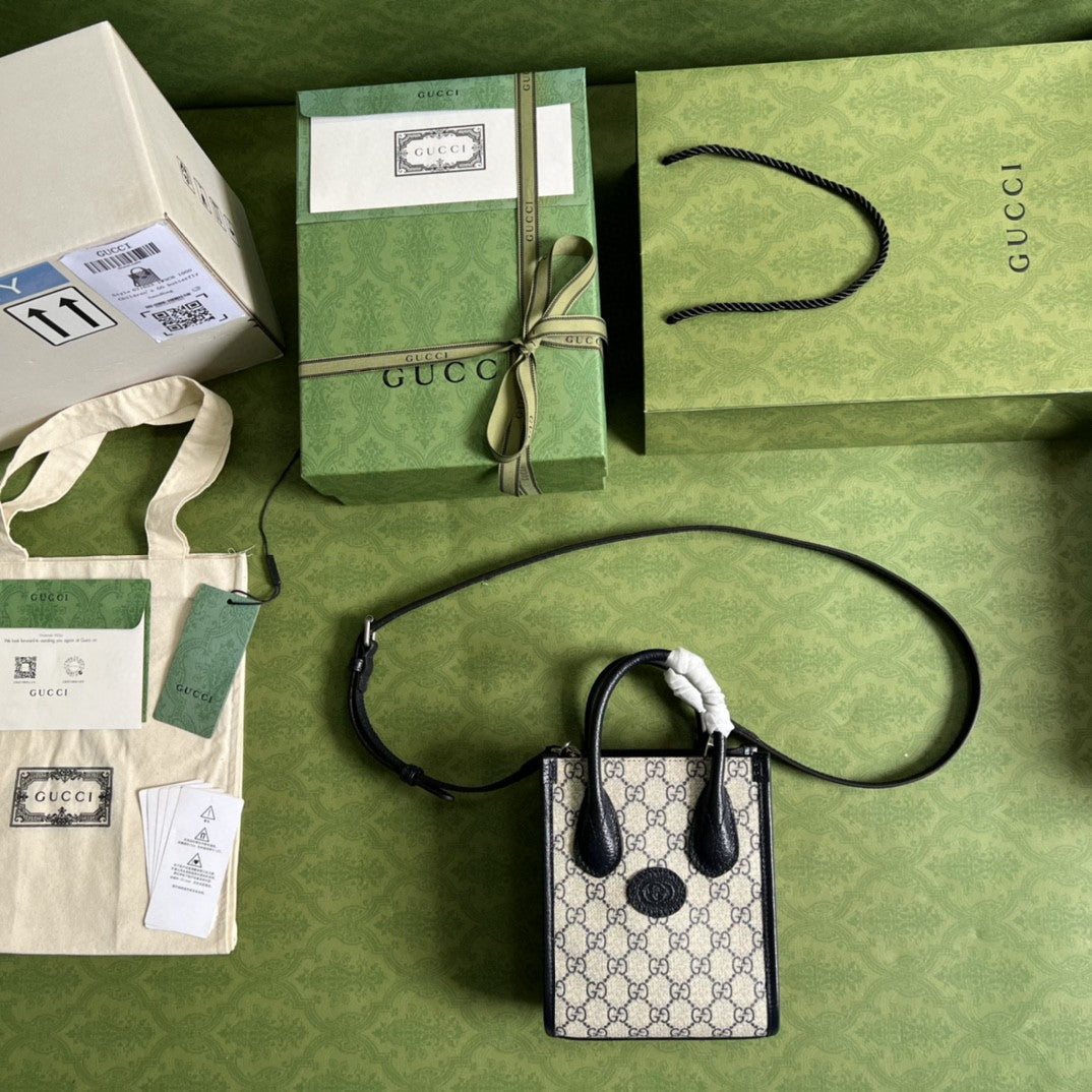 Gucci 671623 Mini Tote Bag With Interlocking G 16cm Beige