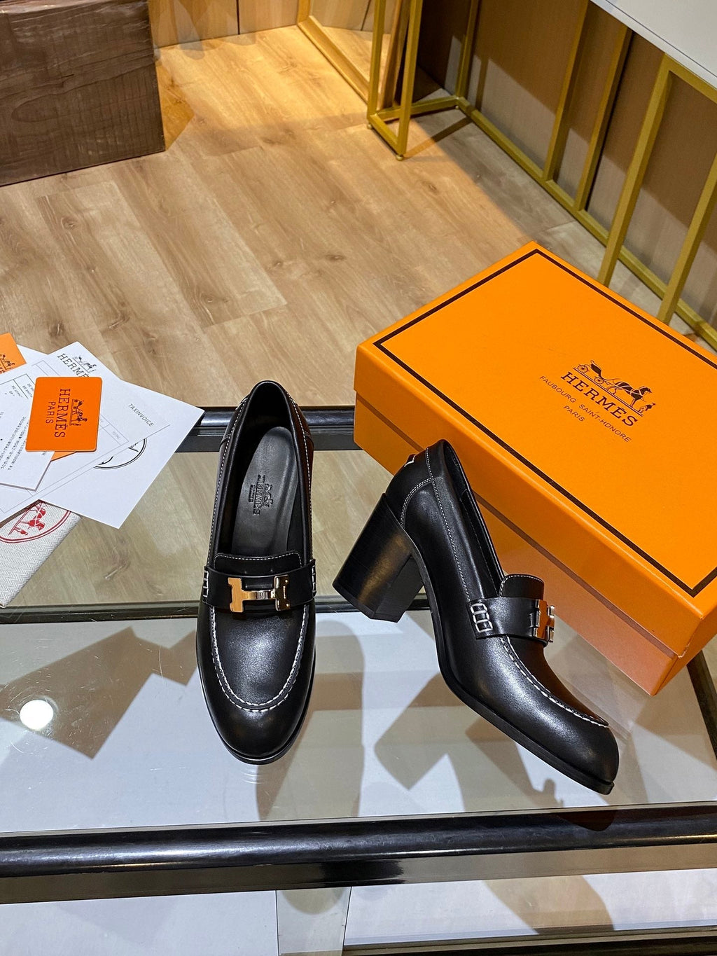 Hermes Elysee Pump Black