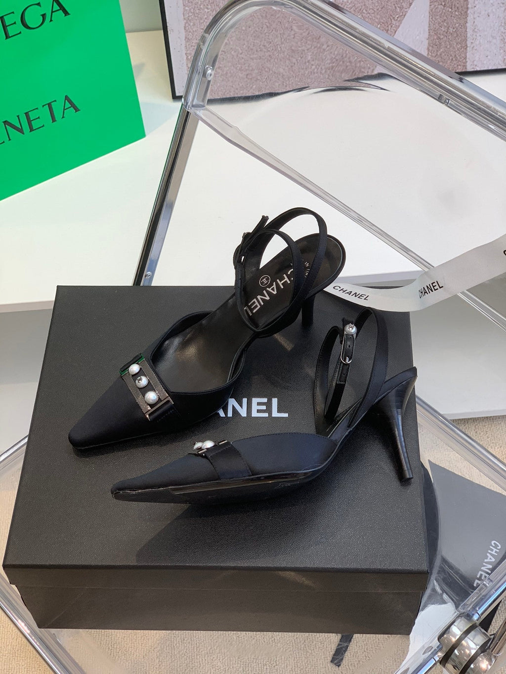 Chanel Sling Back Black