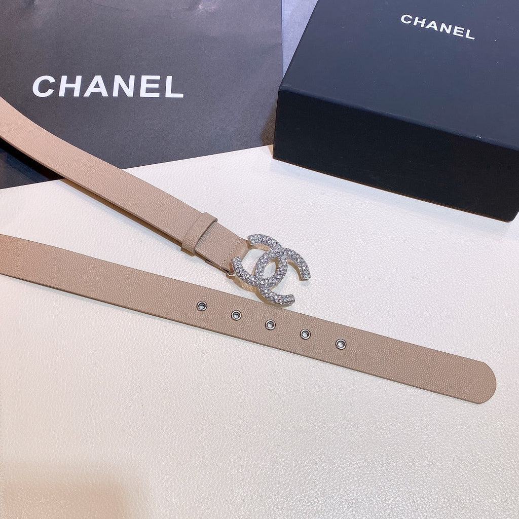 Chanel Belt With Beaded Buckle Beige