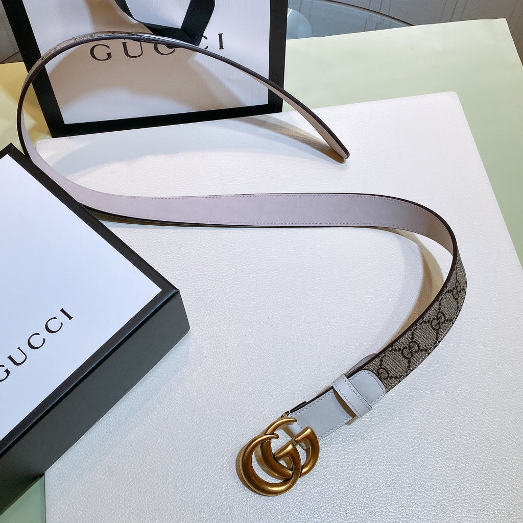 Gucci GG Thin Marmont Belt Brown