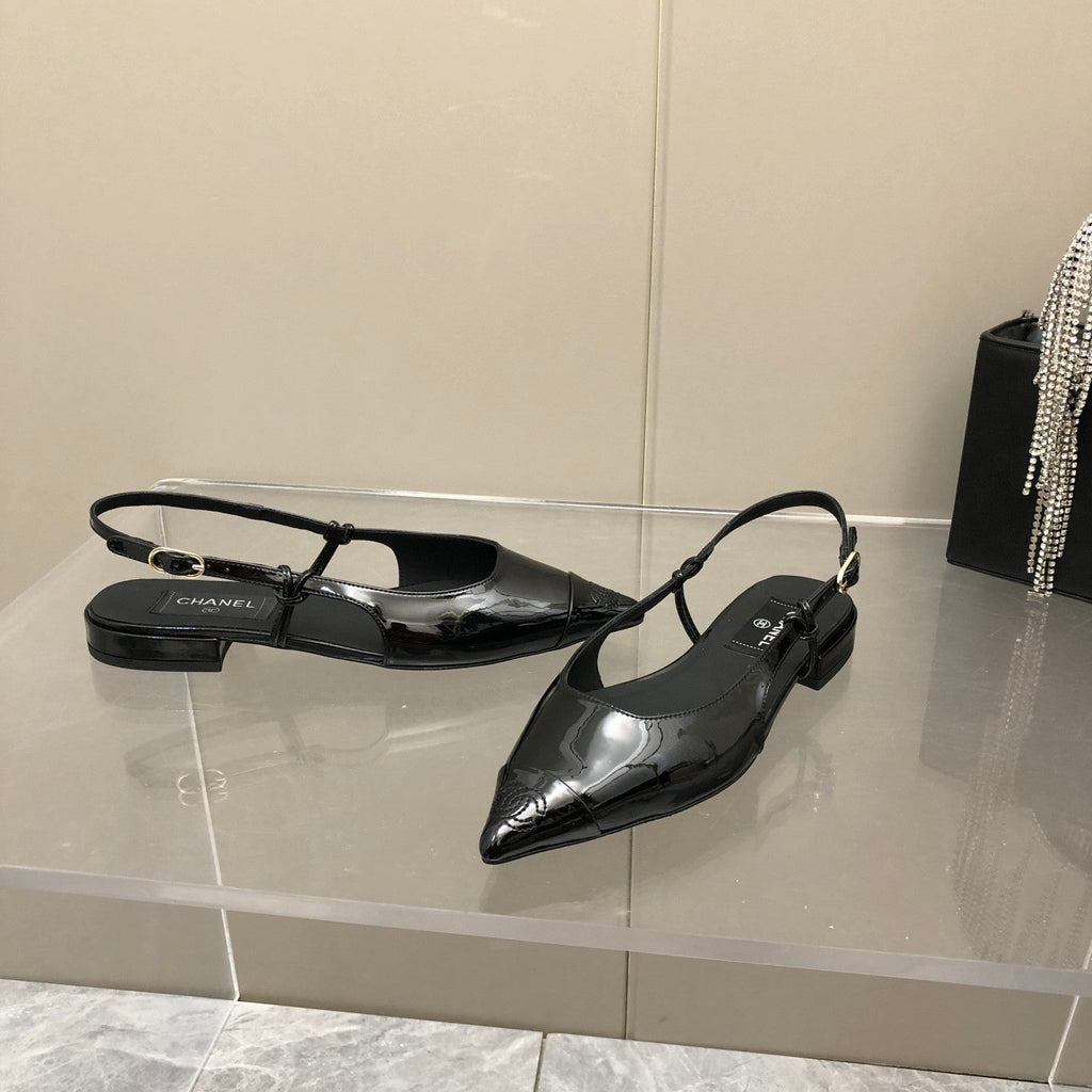 Chanel Sling Back Black