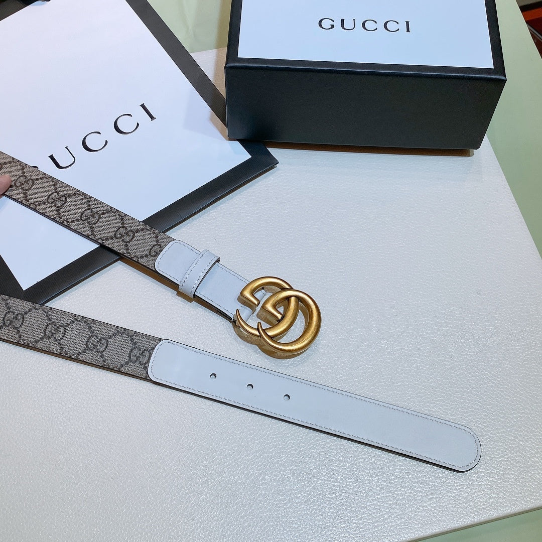 Gucci GG Thin Marmont Belt Brown