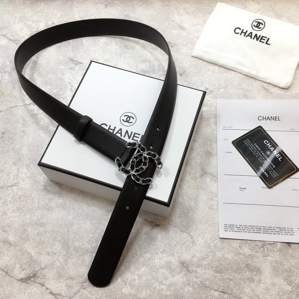 Chanel Belt With Double C Buckle Black