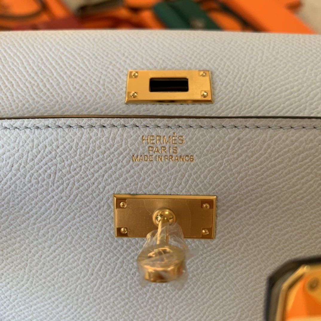 Hermes Kelly Togo Woc Crossbody Bag 21cm White