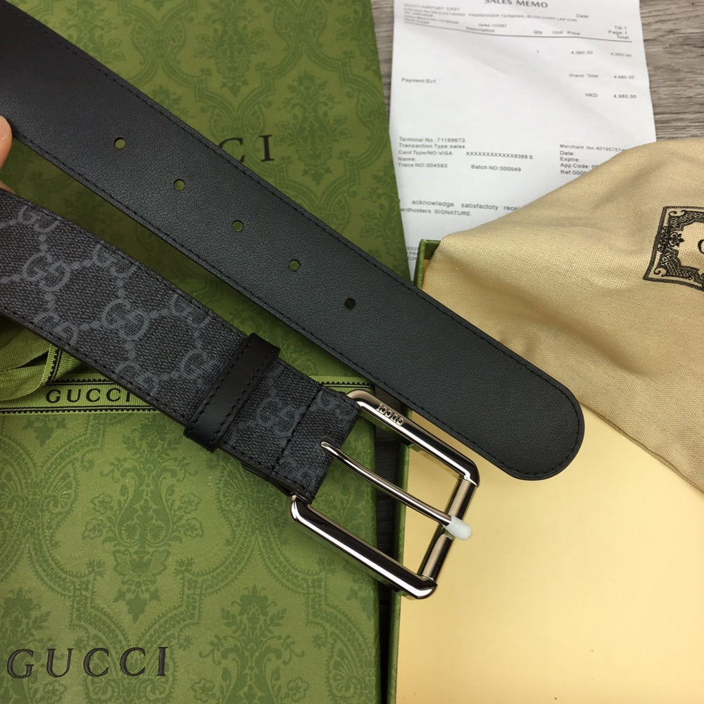 Gucci Belt With Square Buckle Black