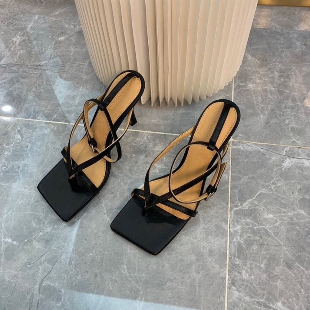Bottega Veneta Stretch Sandals 9cm Heel Lambskin Leather Spring/Summer 2020 Collection, Black