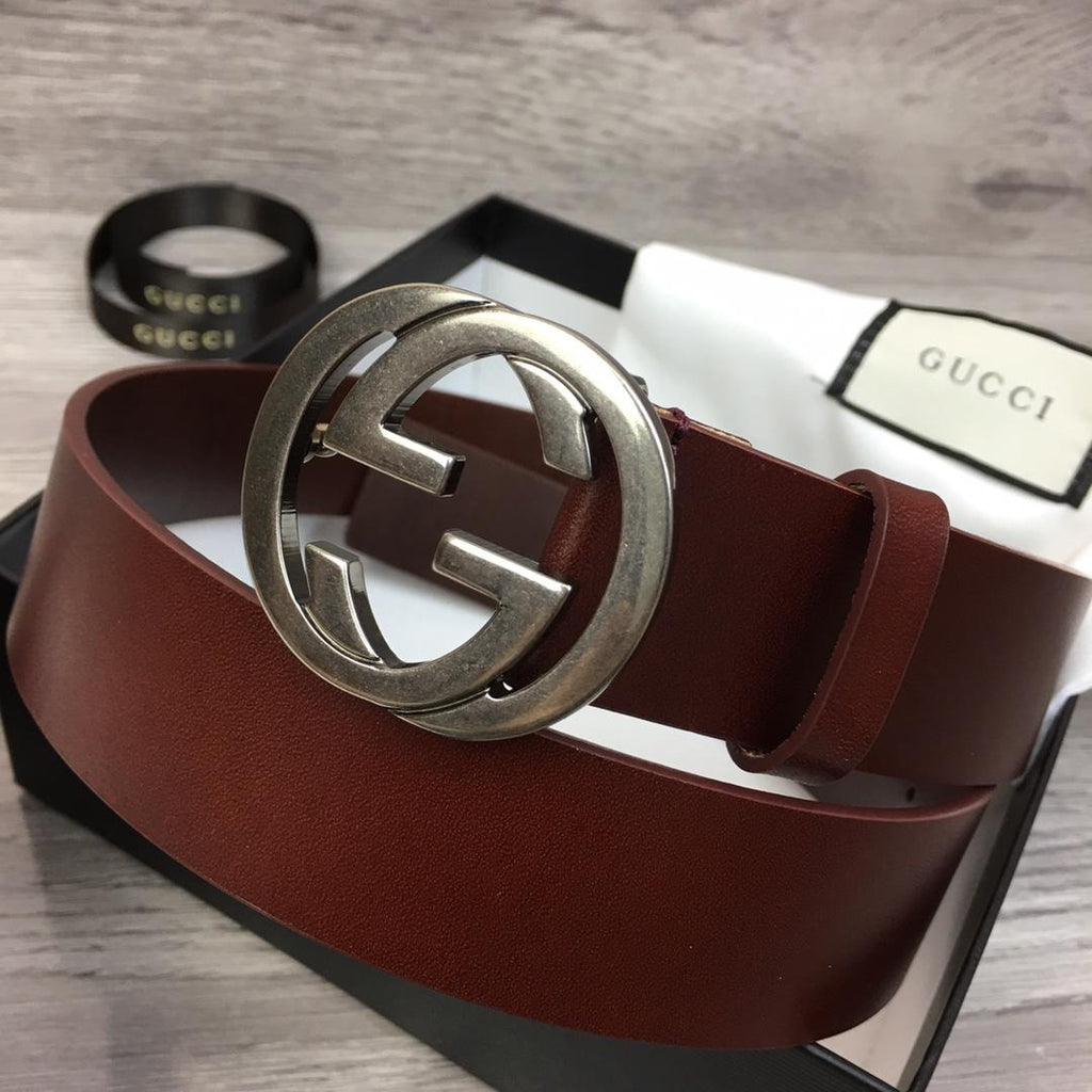 Gucci Belt With Double G Buckle Brown