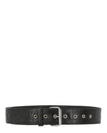 Croc-Embossed Leather Belt