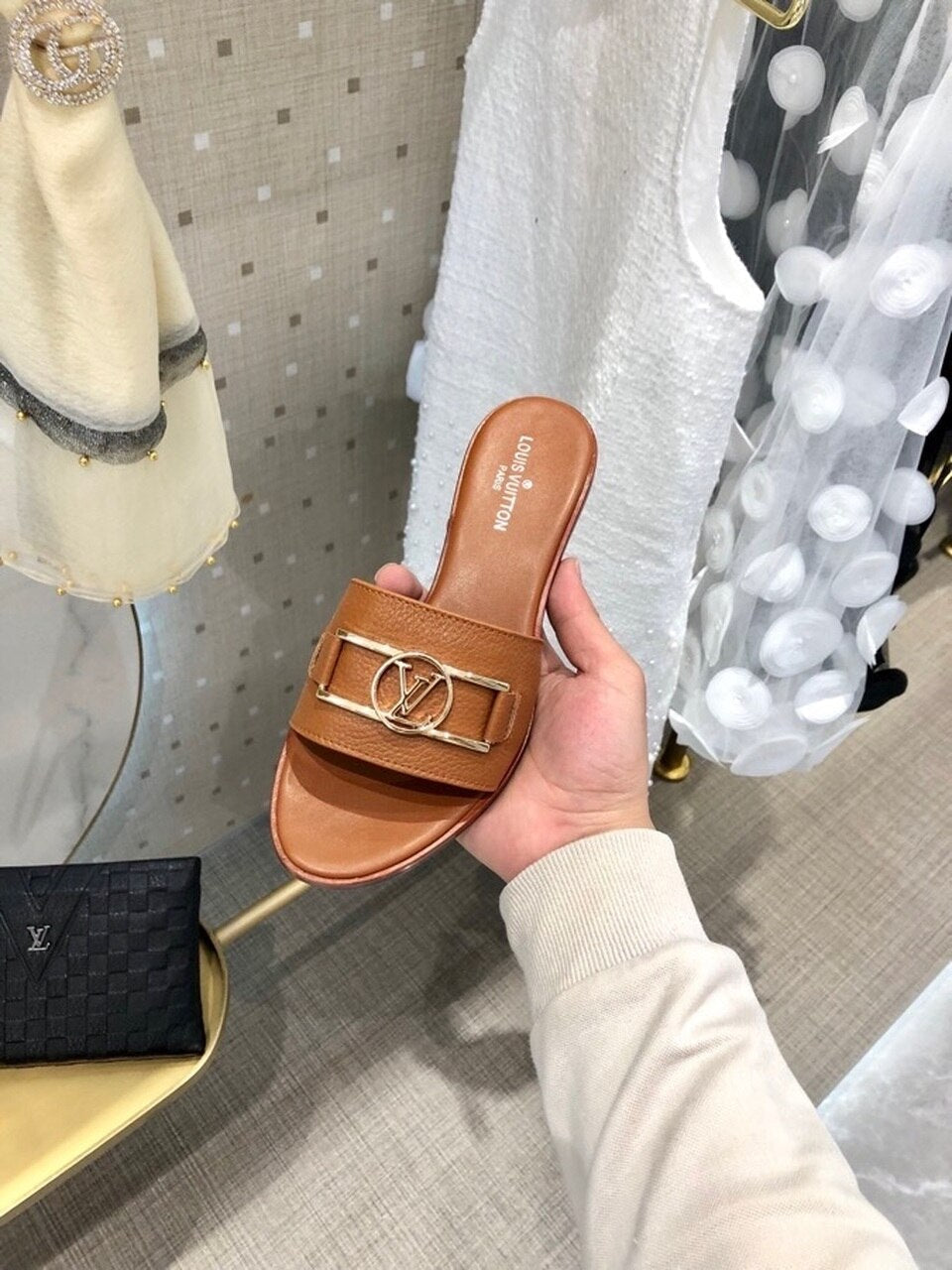 Louis Vuitton Lock It Mules Calfskin Leather Spring/Summer 2020 Collection 1A64MN Tan