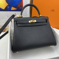 Hermes Kelly 25 Togo Gold Hardware Black