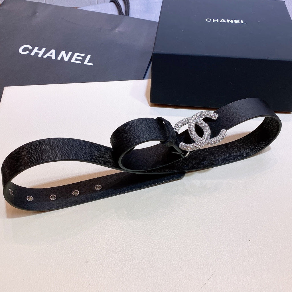 Chanel Belt With Beaded Buckle Black