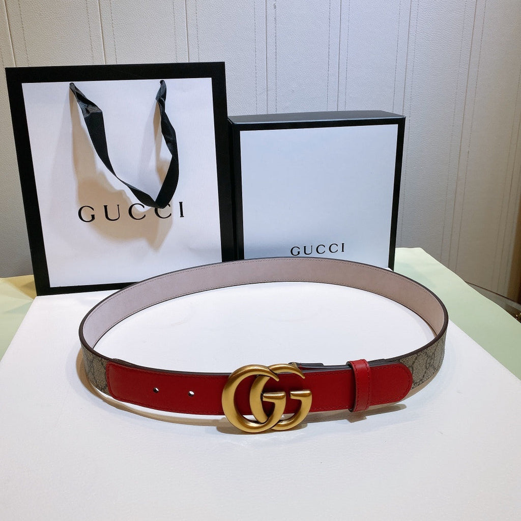 Gucci GG Thin Marmont Belt Brown