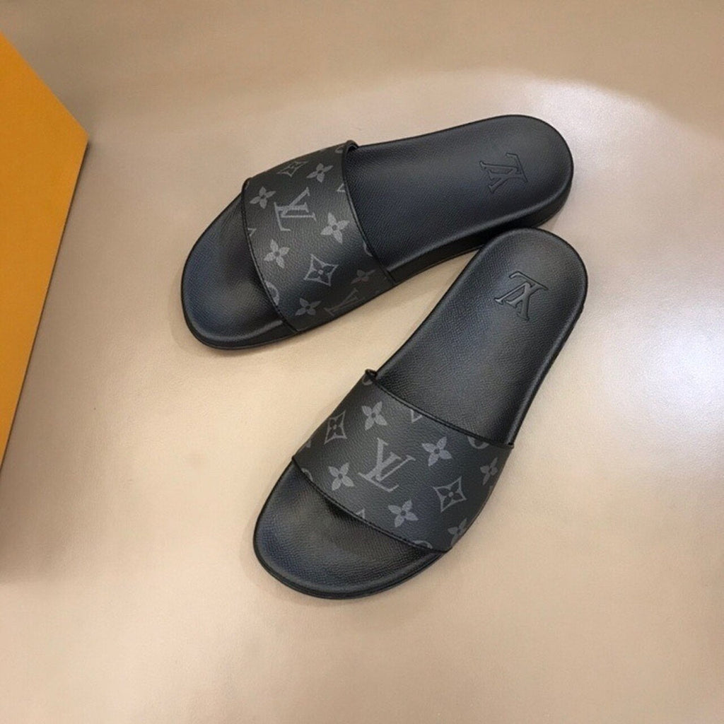 Louis Vuitton Mens Sandals Monogram Graphite Canvas Spring/Summer Collection Black