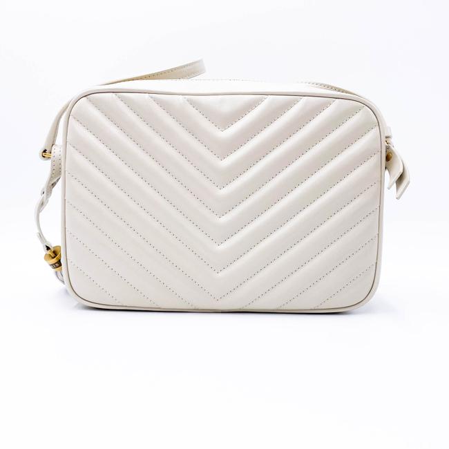 Saint Laurent Monogram Lou Camera Calfskin Matelasse Crema Soft White Leather Shoulder Bag