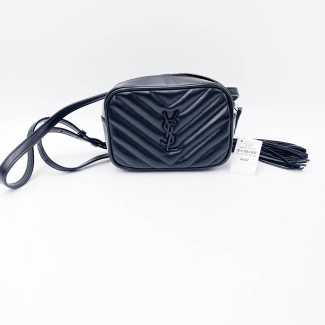 Saint Laurent Camera Belt Lou Monogram Noir Black Leather Messenger Bag