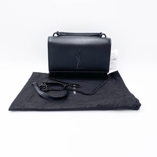 Saint Laurent Monogram Top Handle Sunset Noir Bhw Black Leather Shoulder Bag