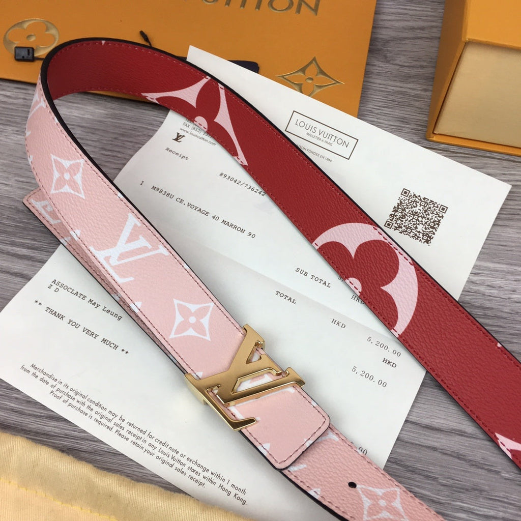 Louis Vuitton LV Initiales Belt Red